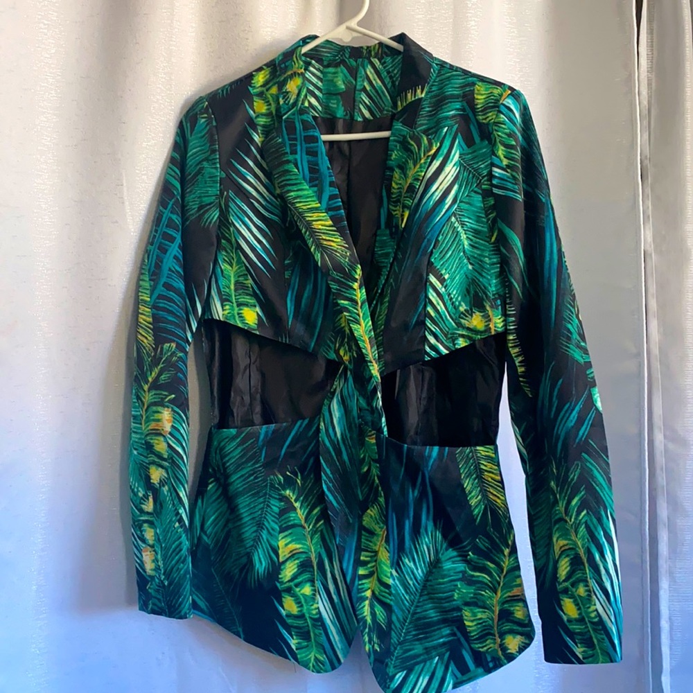 Green tropical blazer